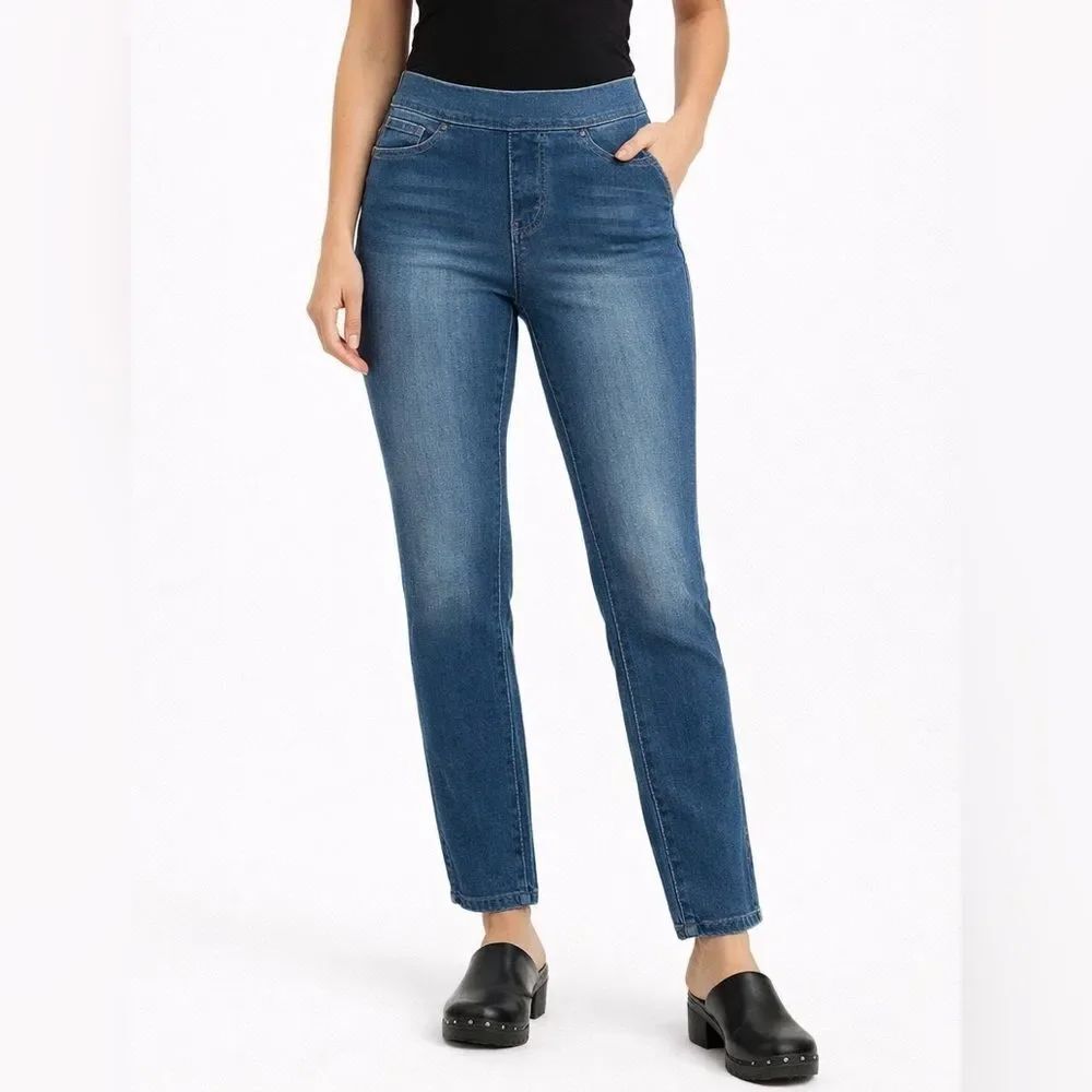 Soft surroundings pull on mid rise jegging jeans size xs/2